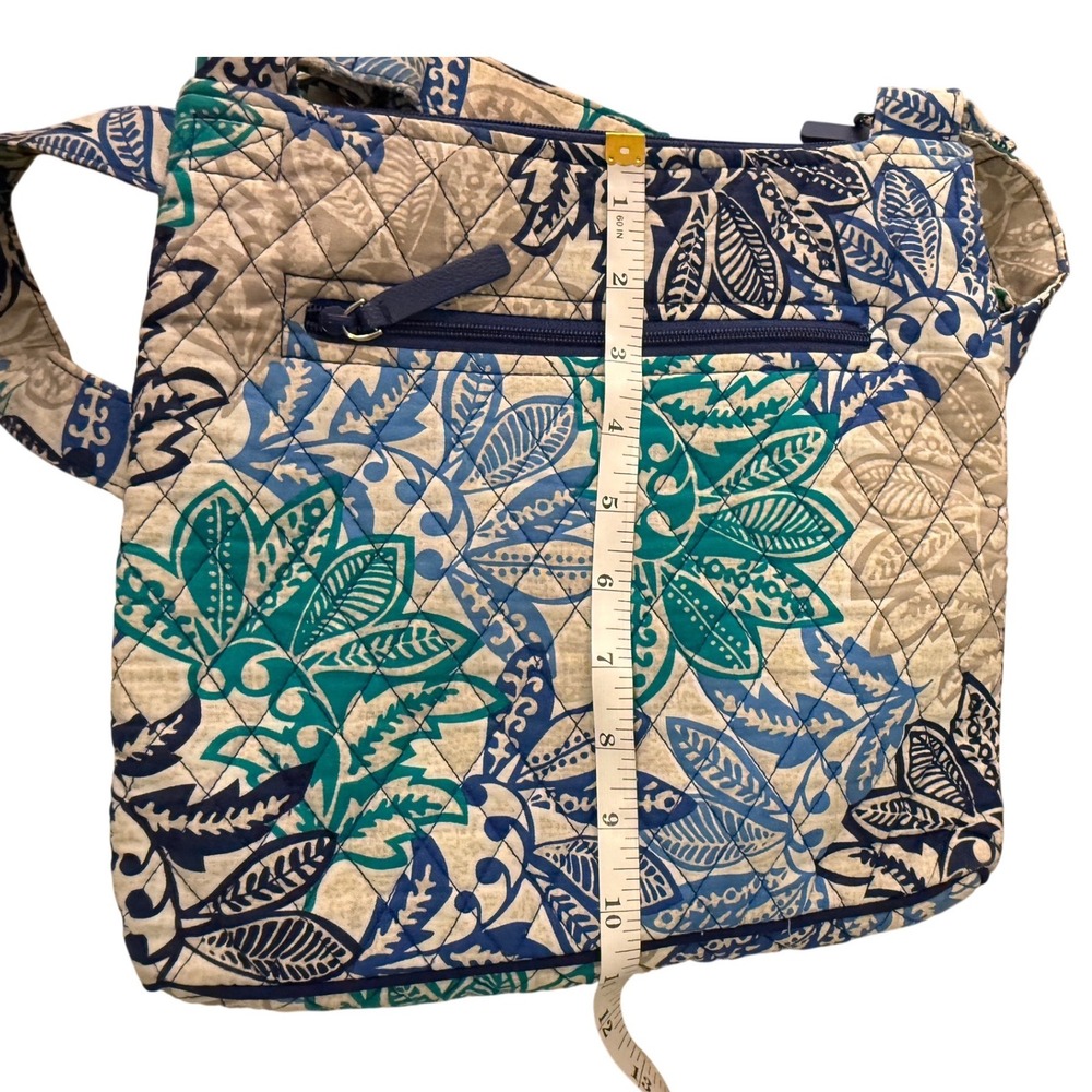 Vera Bradley Hipster Crossbody Bag Blue Teal Floral Quilted Cotton‎ Adjustable - Picture 6 of 7